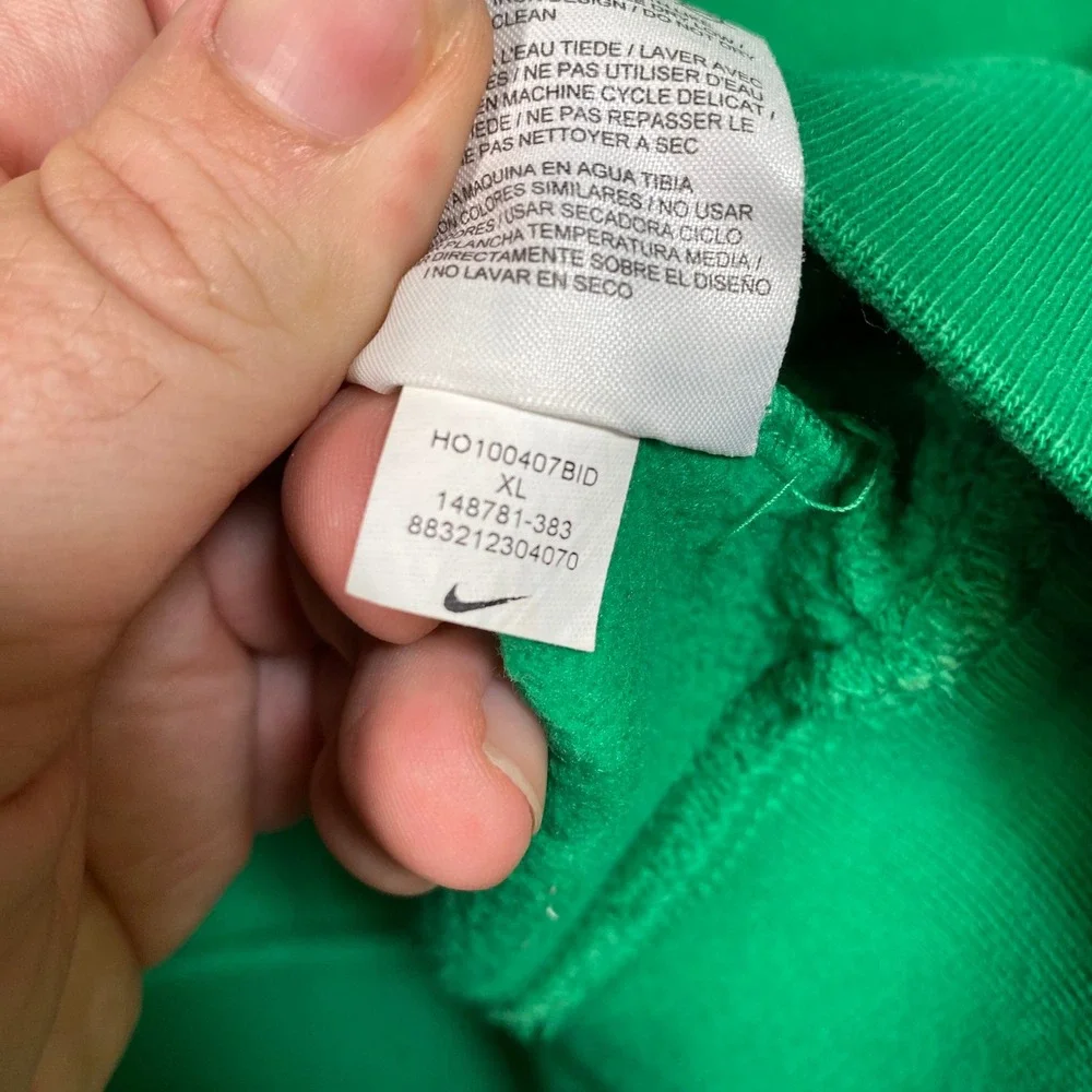 Nike Athletic Dept Mens‎ XL Green Full Zip Hoodie Swoosh Fleece 148781-383